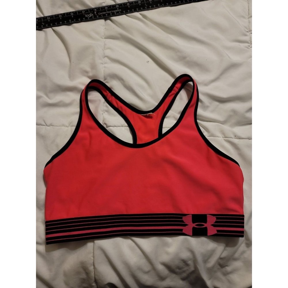 Under Armour Womens Hot Pink Sports Bra w/ Black Trim